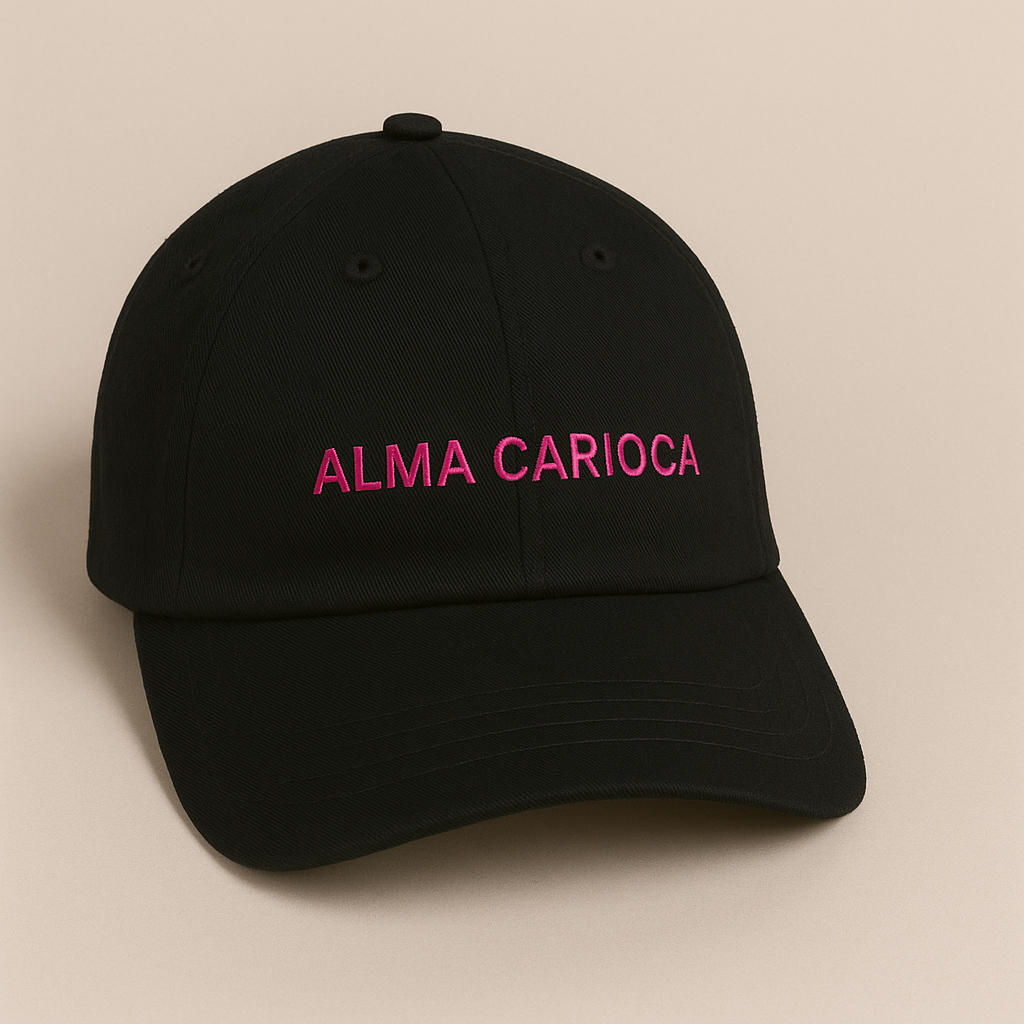 Boné Unissex Bordado Alma Carioca Rio de Janeiro Modelo Dad hat Praia Verão Carnaval RJ