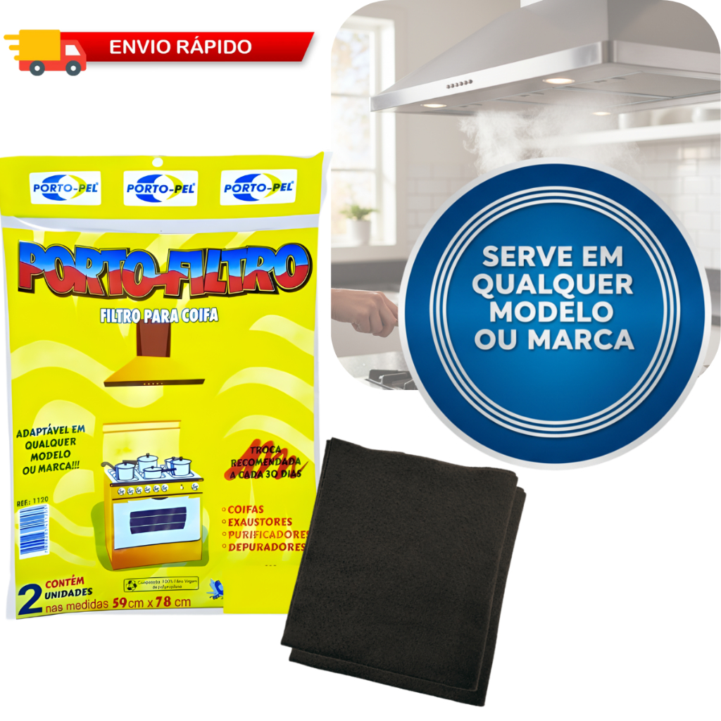 Imagem Filtros P/ Coifa Manta Depurador Exaustor Universal Preto - Suggar