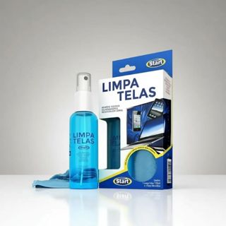 Kit Limpa Telas Start 120ml com Pano Microfibras Removedor Sujeira Tela em Oferta na Shopee