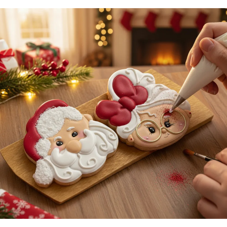 Kit 2 Cortador + Marcador Natal 6,5CM (Papai e Mamãe Noel)