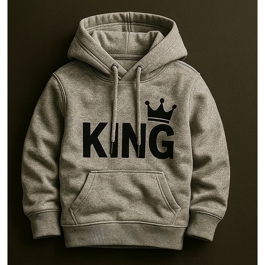 Casaco Blusa de Frio Moletom Canguru Infantil Rei Algodão Grosso Várias Cores