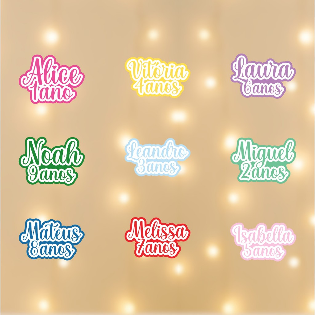 ENVIO RÁPIDO - Aplique Nome e Idade 5cm -Apliques Personalizados -Apliques Lembrancinha-Kit Apliques em Oferta na Shopee