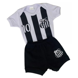 Body bebê roupa infantil Mesversario Futebol Santistas100% Algodão