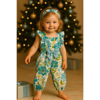 Macacão Infantil Menina + Tiara (1, 2, 3 ANOS) em Oferta na Shopee