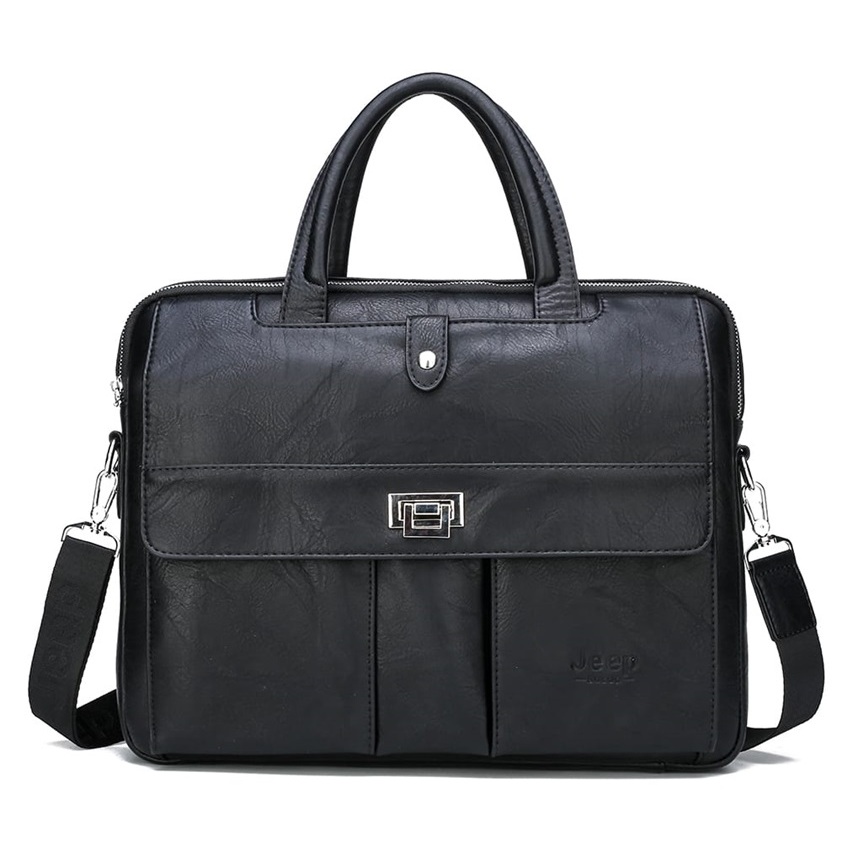 Maleta Executiva Jeep Buluo Mod: Jp6681-4 Couro 15 Polegadas Preta