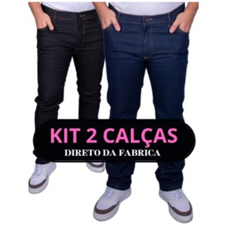 Kit 2 Calças Jeans Masculina Elastano Lycra Trabalho Promoção em Oferta na Shopee