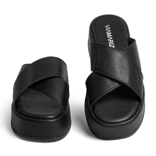 Sandália Papete Feminina Plataforma X Flatform Tiras Cruzadas Confortável Casual Blogueira Verão  Praia. em Oferta na Shopee