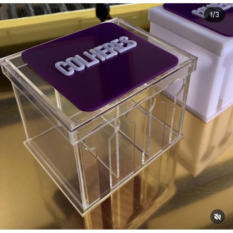 Porta colheres de acrílico cristal para açaiterias e sorveterias 16x12x12 cm em Oferta na Shopee