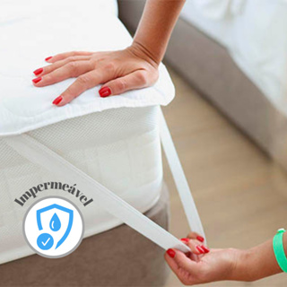 Capa Impermeável para Colchão Anti Xixi e Ácaro Lençol com Elásticos Laterais – Solteiro, Casal Padrão, Queen ou king em Oferta na Shopee