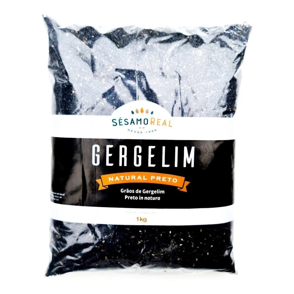 Gergelim Natural Preto - Sésamo Real - 1kg em Oferta na Shopee