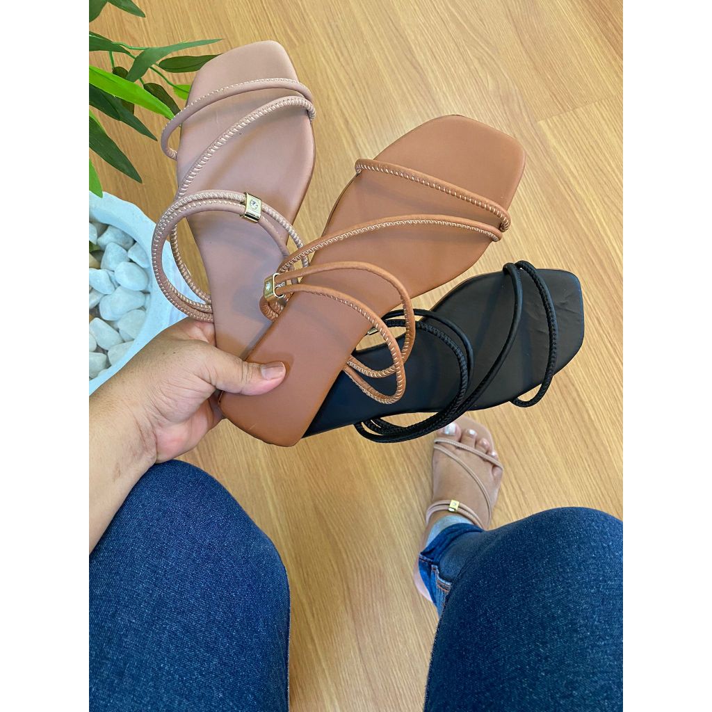 KIT COM 3 TIRAS Sandalia Feminina Papete Rasteirinha  Confortavel Leve sandalha