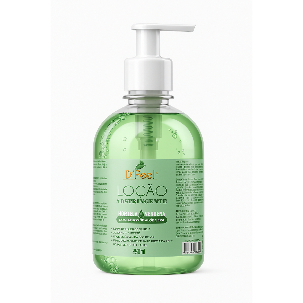 Pré Depilatório Loção Adstringente D'Peel tira oleosidade da Pele com ação Refrescante 250ml D´peel