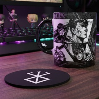 Caneca Personalizada Berserk Guts 325ml Porcelana Anime Presente Com ou Sem Porta Copos em Oferta na Shopee