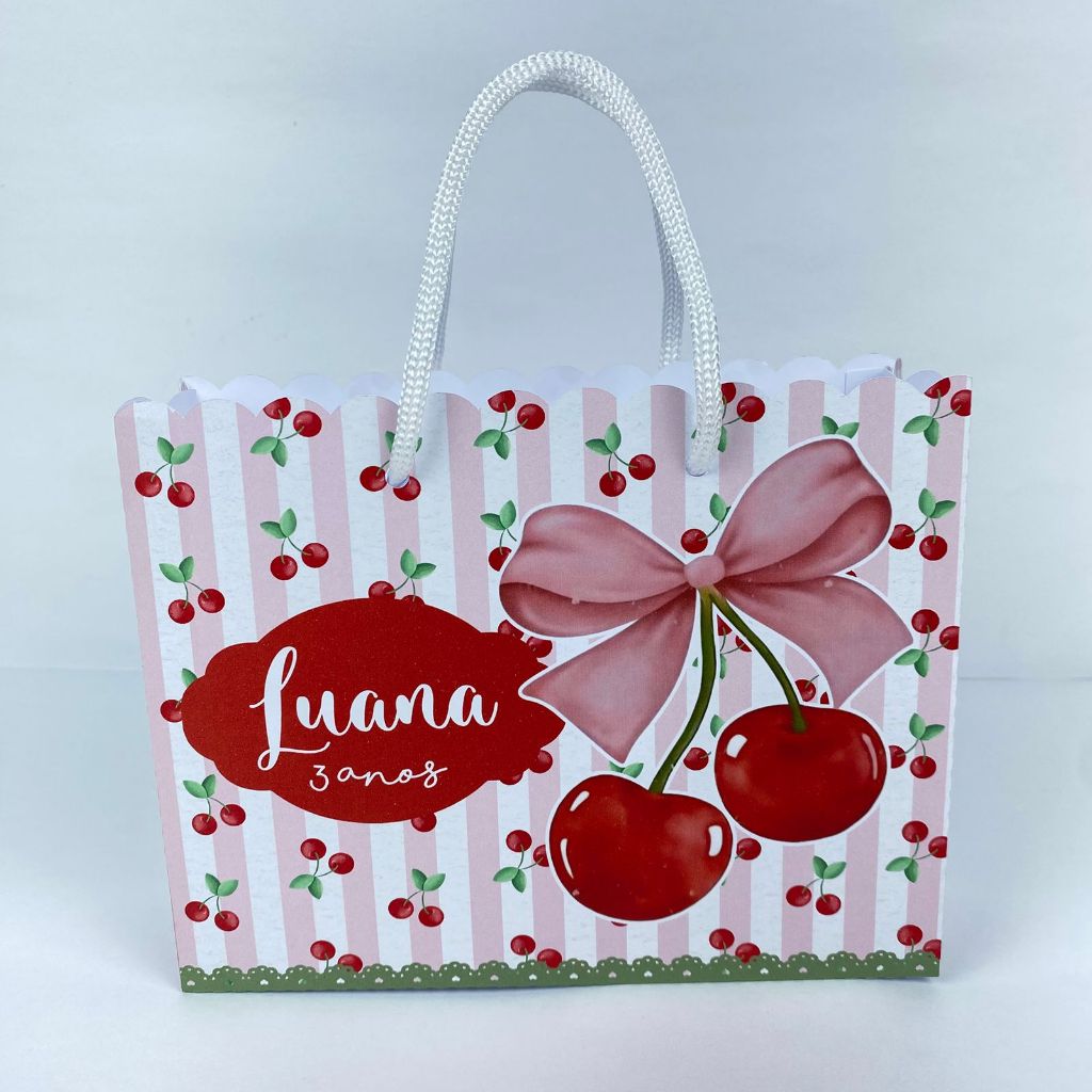 Sacolinhas personalizadas Cereja, festa cerejinha –  Sacola surpresa lembrancinhas festa aniversário