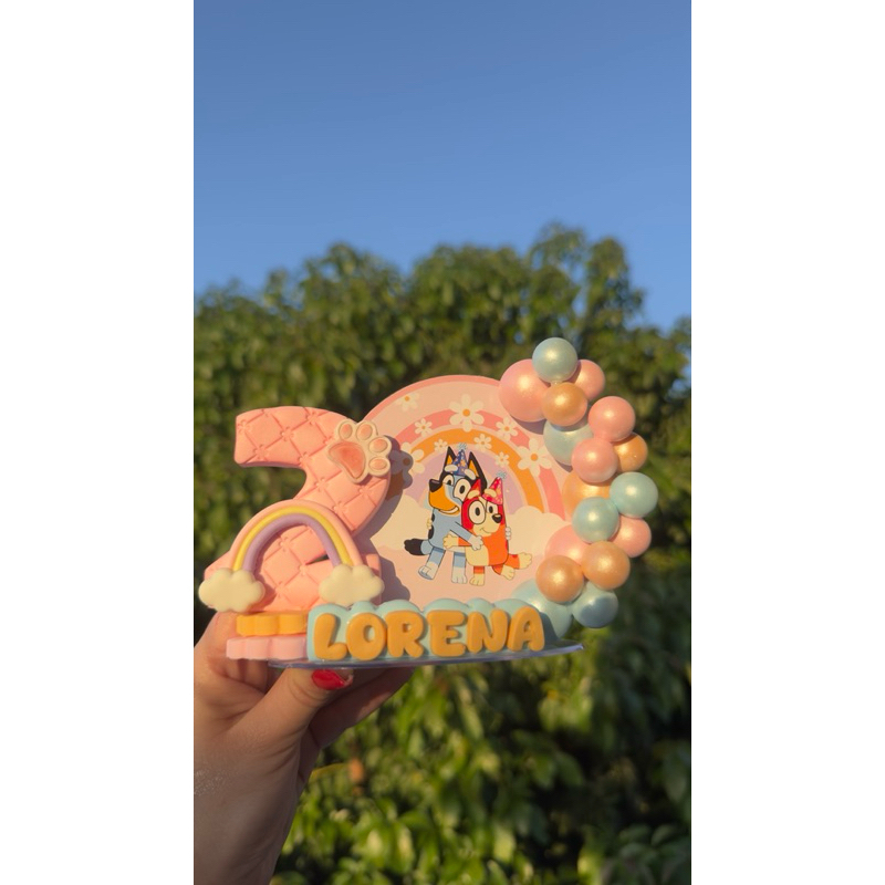 vela mini cenário bluey bingo menina biscuit/festa mini cenário bluey bingo biscuit em Oferta na Shopee