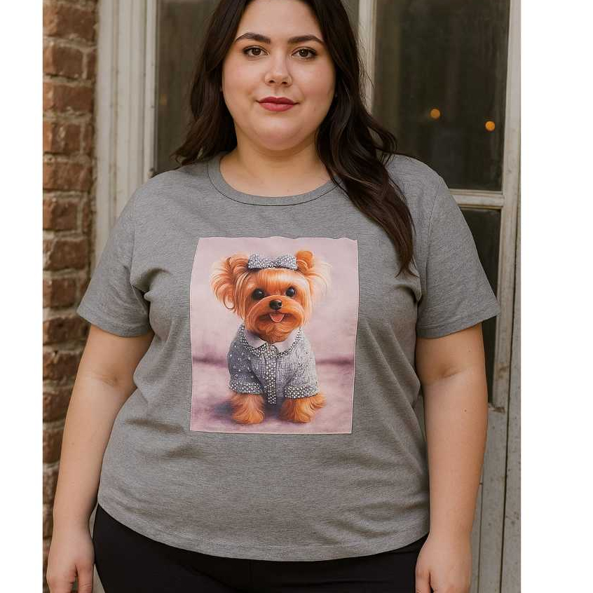 Blusa Feminina Plus Size T-Shirt Viscolycra Básica Versátil Confortável  Casual Fresquinha