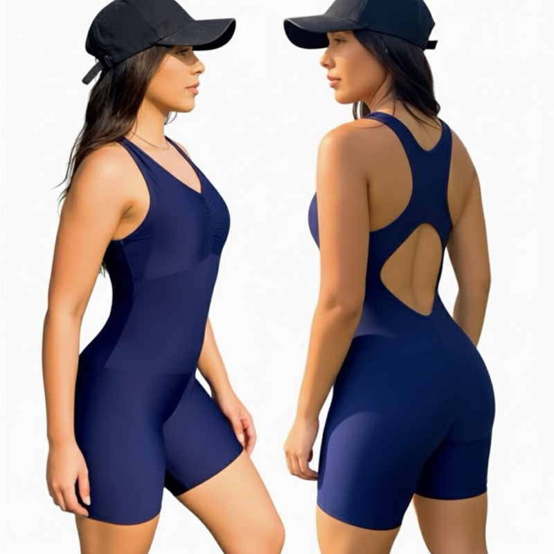 Macaquinho Fitness Para Natação e Academia Feminino Com Bojo Removível