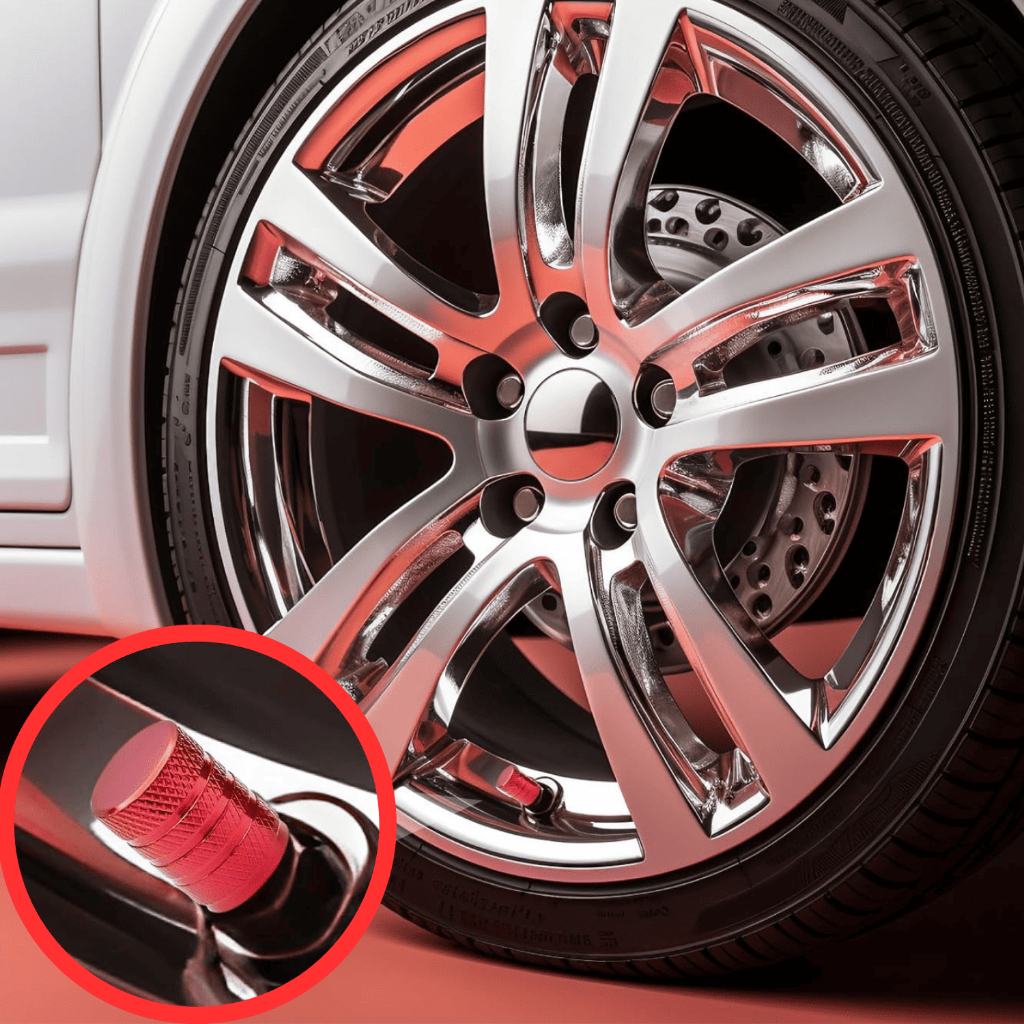 kit 2 Tampinha Tampas Da Válvula Pneu Bico Metal Alumínio Carro Biquinho Moto, Bicicleta Vermelho