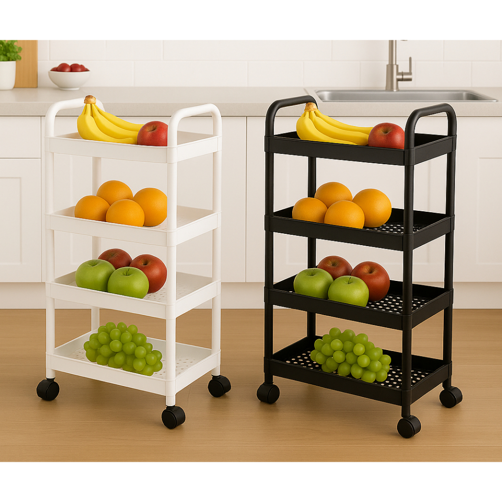 Organizador Móvel Com 4 Prateleiras Para Diversos Itens Com Rodinha Carrinho Organizador M...