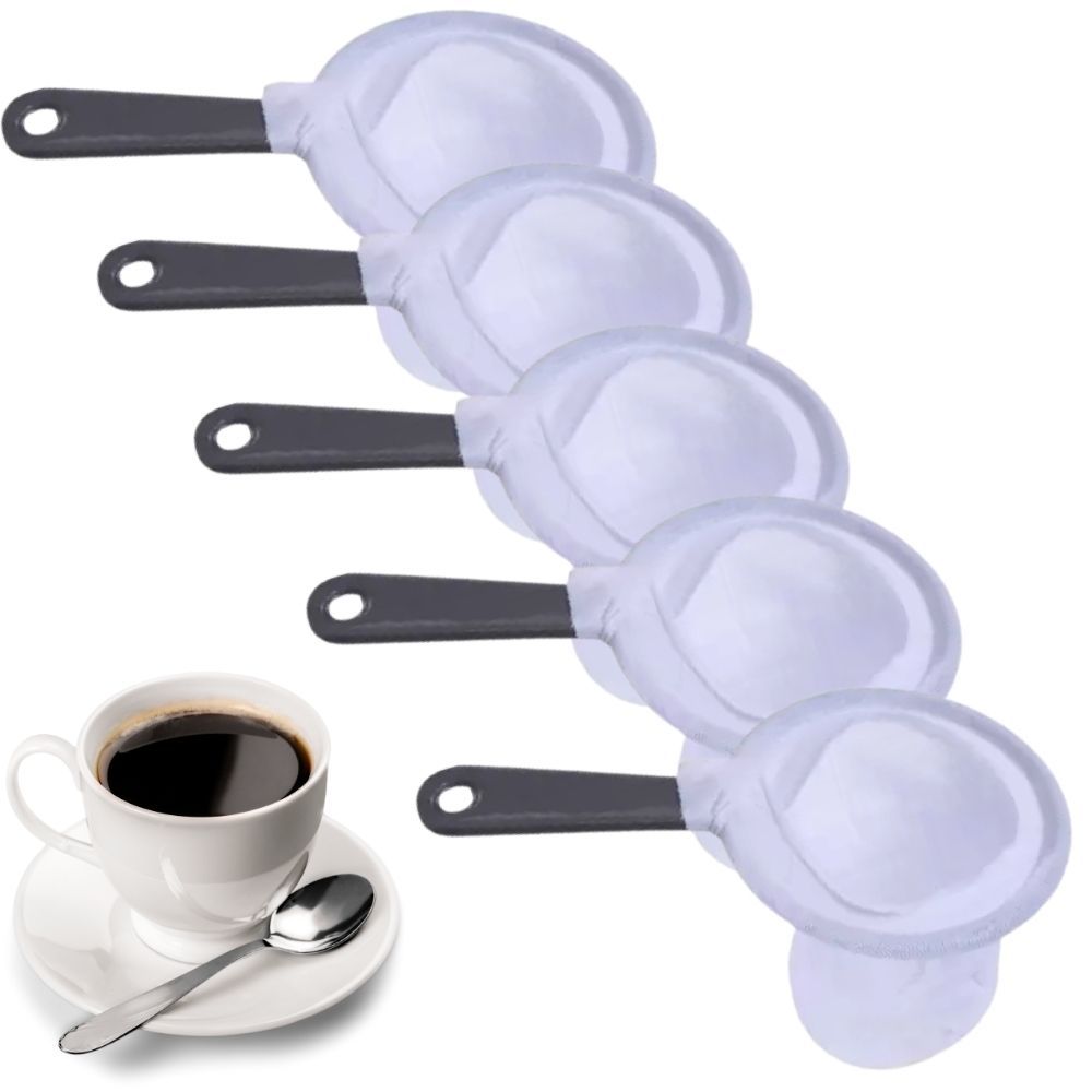 Kit 05 Peças Coador de Pano Flanelado Tamanho 10cm 100% algodão com Cabo de Plastico - Panami