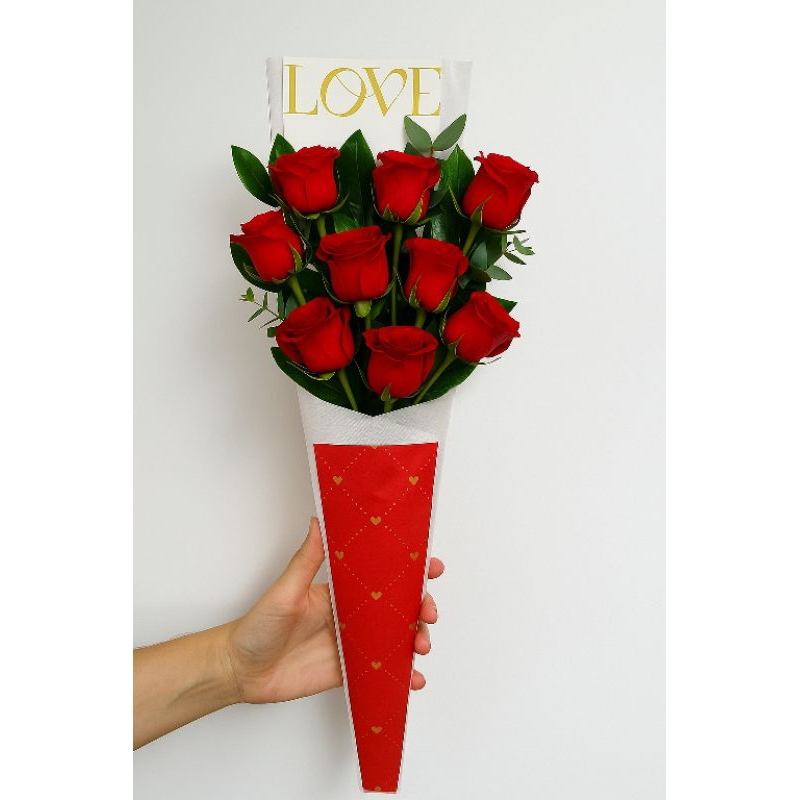 Botão Cone New Love vermelho 12cm x 3cm x 50cm 20 unidade