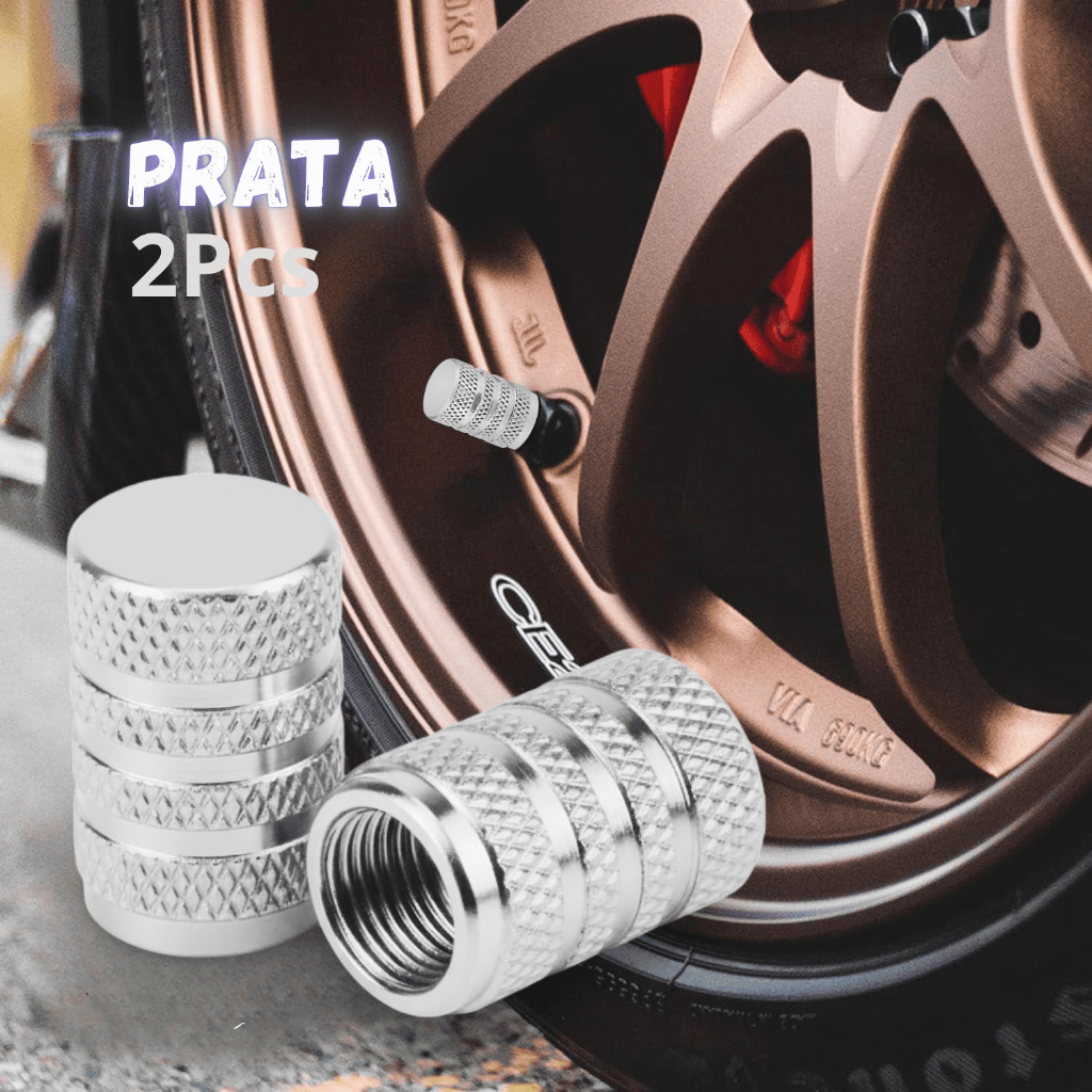 kit 2 Tampinha Tampas Da Válvula Pneu Bico de Metal Alumínio Carro Biquinho, Moto Bicicleta Prata PR em Oferta na Shopee