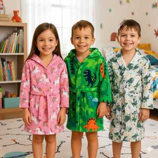 Roupão Infantil Criança Dinossauro Unicornio e Tubarão Macio SEM BOLSO em Oferta na Shopee