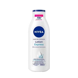 NIVEA Loção Deo-Hidratante Lotion Express 200 ml com Ácido Hialurônico 72hs de Hidratação Profunda em Oferta na Shopee