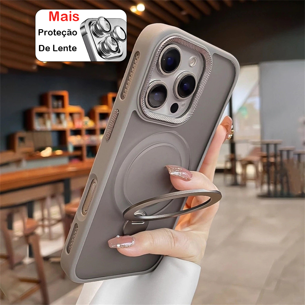 Capa De Celular Magnética Fosca Com Suporte Giratório De 360 ​​Graus iphone 11 12 13 14 15 16 promax em Oferta na Shopee