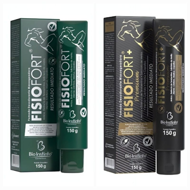 Kit Pomada Massageadora Fisiofort 150g e Fisiofort Premium 150g Mentol & Cânfora- 2 itens em Oferta na Shopee