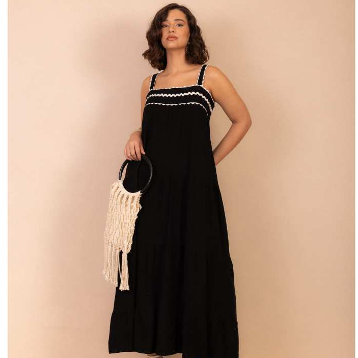 Vestido Feminino Longo Viscolinho Elegante Casual Plus Size Verão em Oferta na Shopee