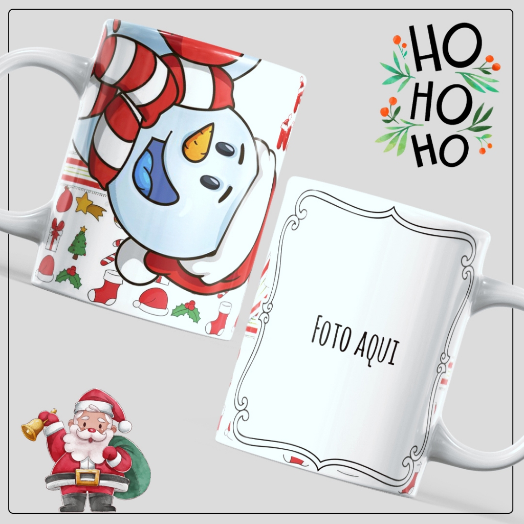 Caneca Natal com Foto Exclusiva - Personalização Presente, Brinde e Lembrancinha Cerâmica 325ml