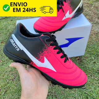 Chuteira Rosa Pink Society Grama Sintética Socyte Costurada Reforçada Unissex Promoção ENVIO RÁPIDO em Oferta na Shopee