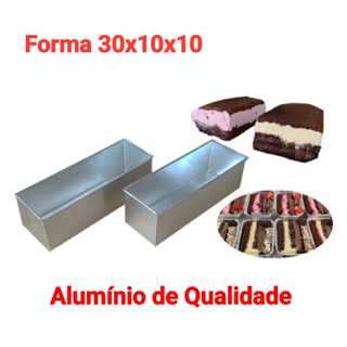 Forma de Pão 30x10x10 Formas Bolo Retangular Assadeira de Alumínio Kit Formas Fatia Perfeita em Oferta na Shopee