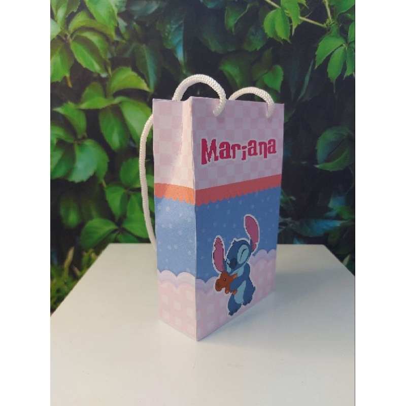 Sacolinha Personalizada stitch Pegue e Monte para guloseimas e lembrancinhas