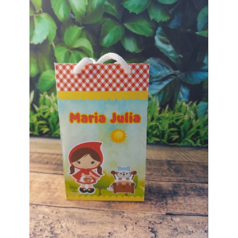 Sacolinha Personalizada Chapéuzinho Vermelho Pegue e Monte para guloseimas e lembrancinhas