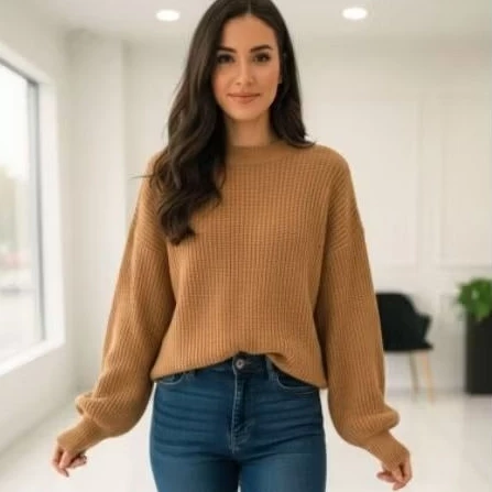 Blusa feminina fang tricot manga bufante despojada blogueira moda