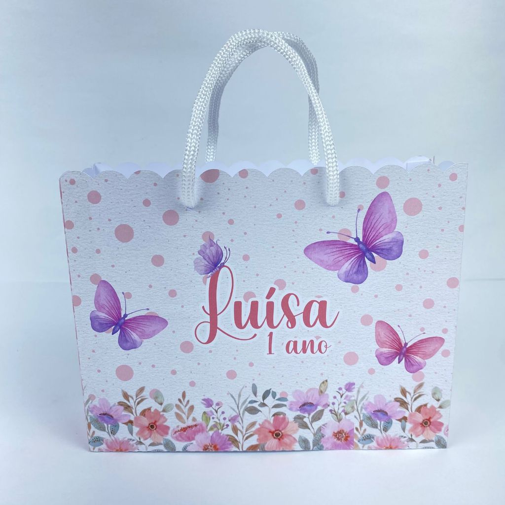 Sacolinhas personalizadas Jardim borboletas – Sacola surpresa para festa,  lembrancinhas aniversário