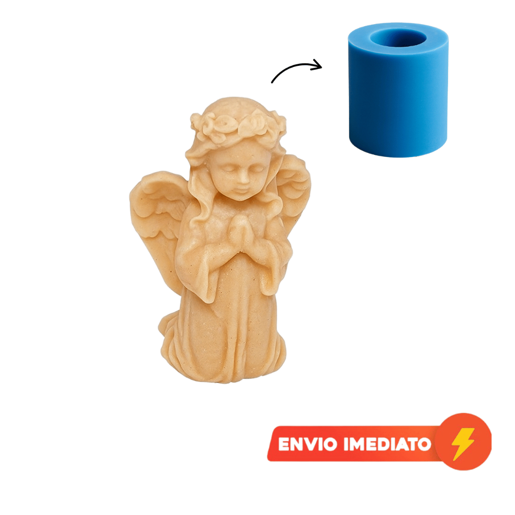 Molde de Silicone Anjo Orando para Artesanato | Lembrancinha, Vela, Sabonete, Resina, Gesso