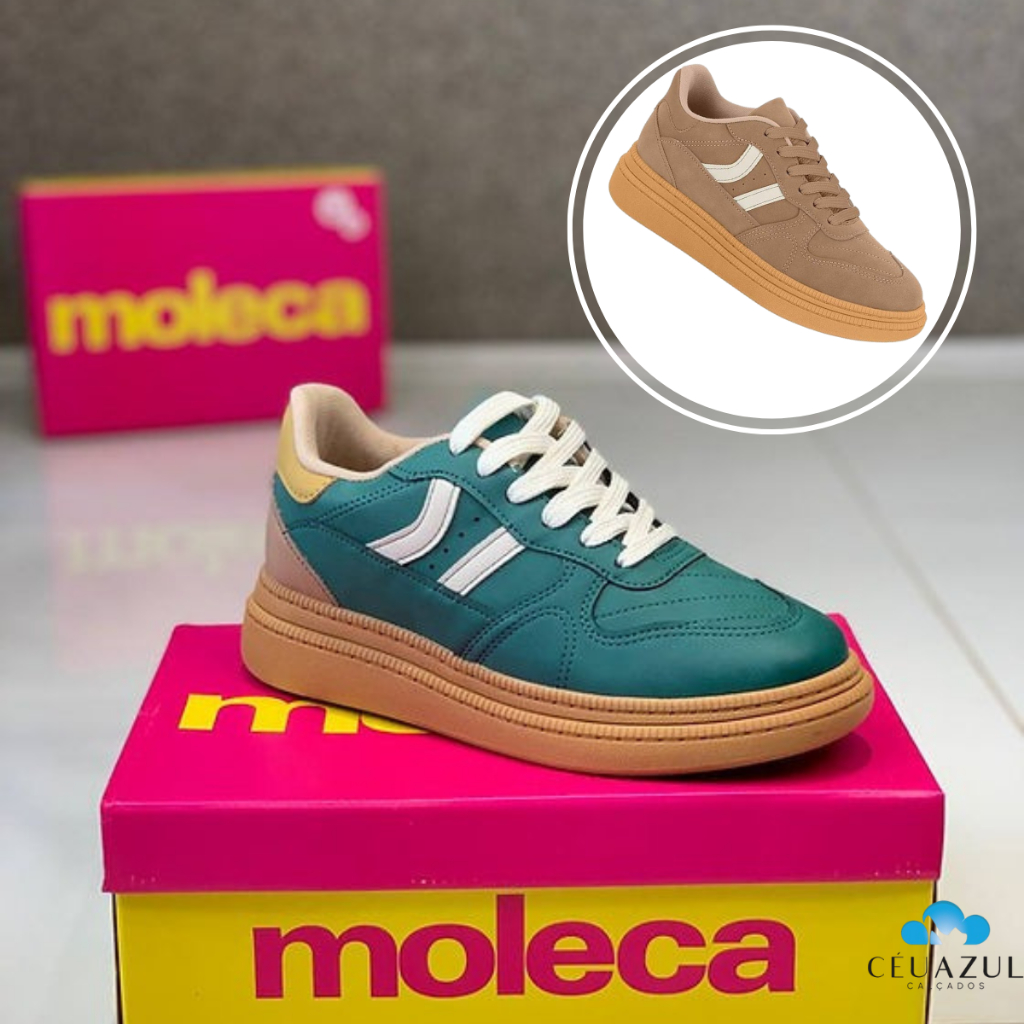 Tênis Moleca Casual Feminino Retrô Nobuck Estiloso Lançamento em Oferta na Shopee