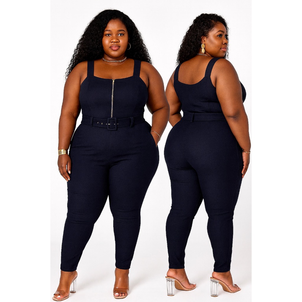 Macacão feminino bengaline plus size G1 ao G3 /48 ao 56