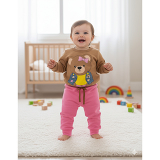 Conjunto Moletom Bebê Menina. Ótima qualidade Inverno  tamanho P ao 3 em Oferta na Shopee