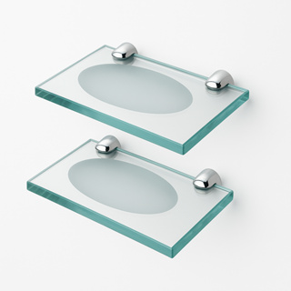 Kit 2 Saboneteiras de Vidro Reta 14,5 x 9,5 cm incolor com Inox De luxo Para Qualquer Ambiente Banheiro Cozinha Lavabo em Oferta na Shopee