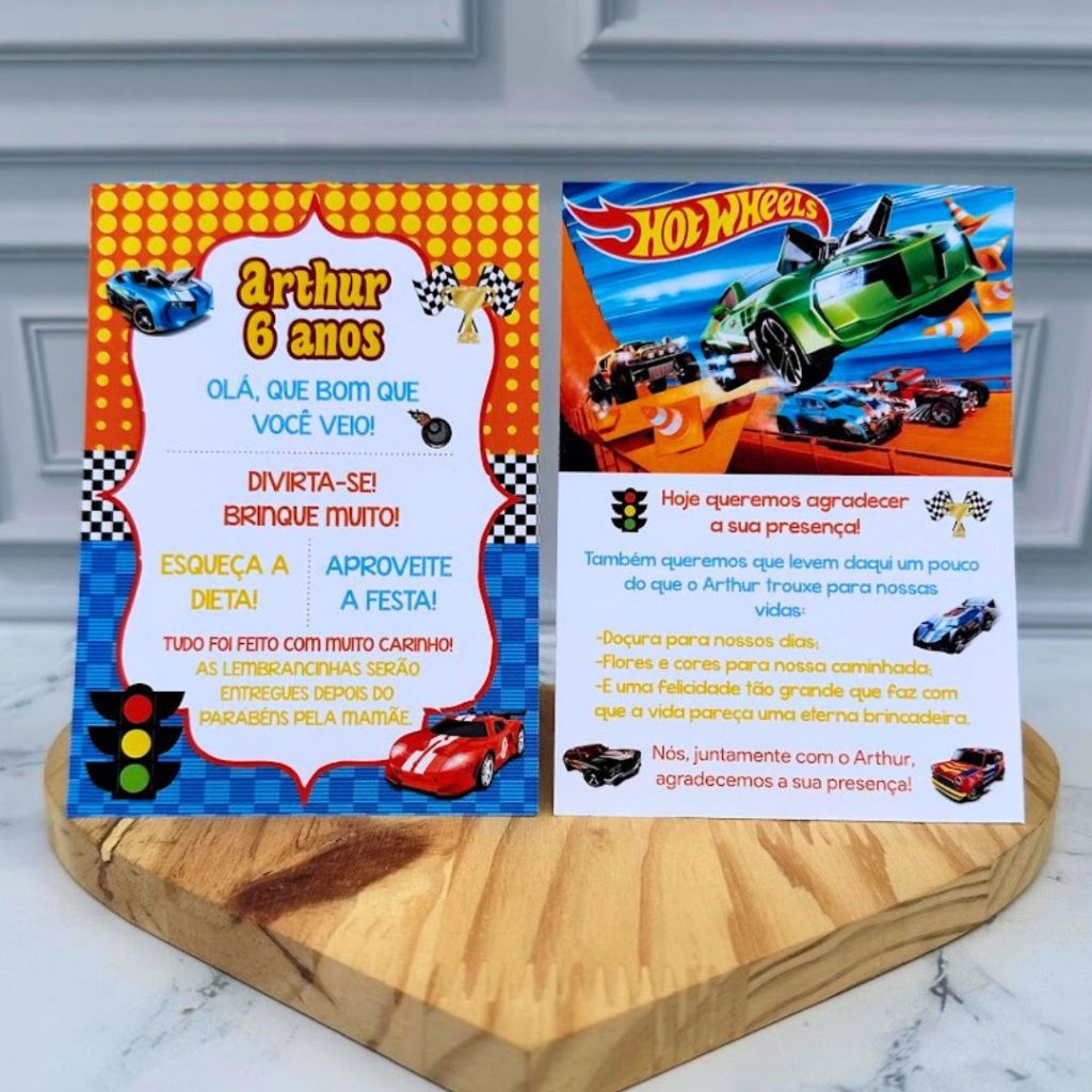 Plaquinha de Mesa Personalizada Festa Infantil | Centro de Mesa Aniversário | Hot Wheels em Oferta na Shopee
