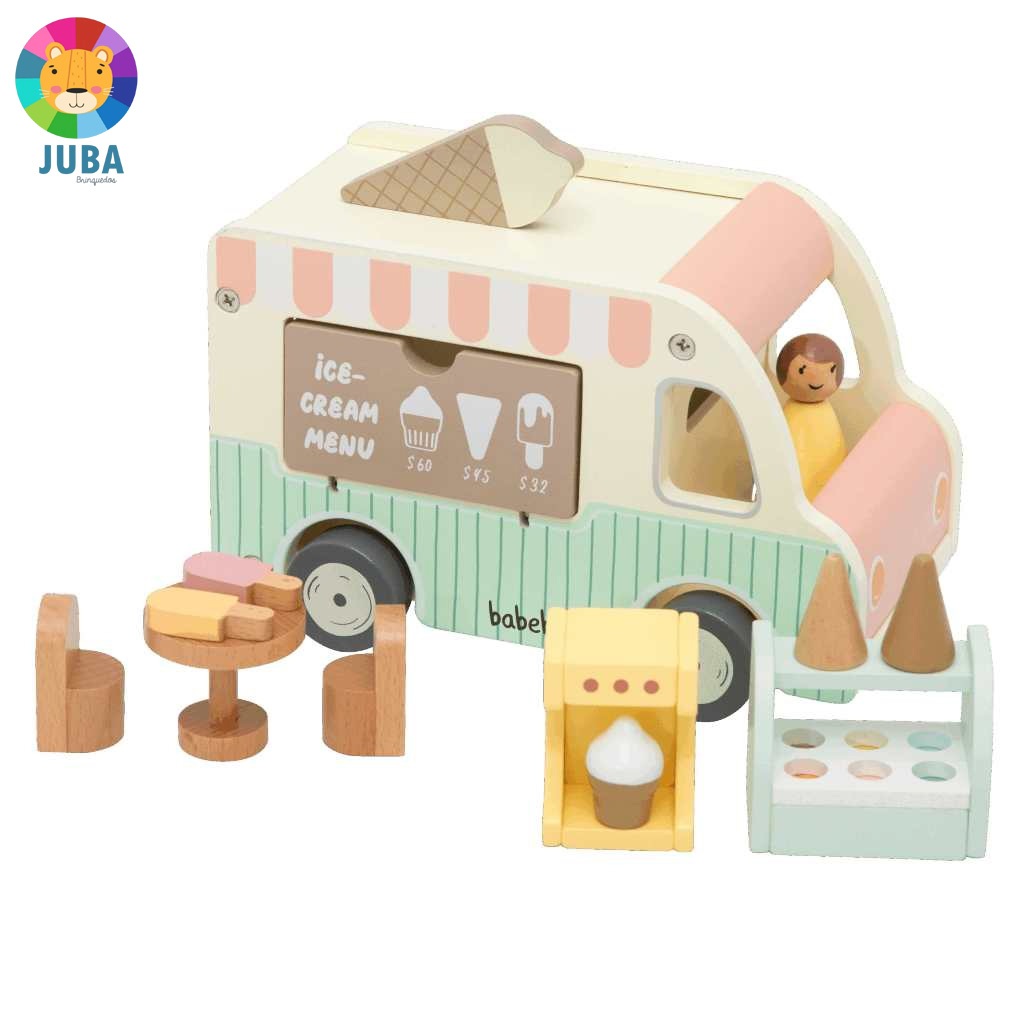MEU CAMINHÃO DE SORVETE - Brinquedo Educativo de Madeira Importados BABEBI - EMBALADO PARA PRESENTE