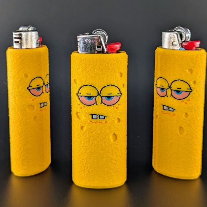 Porta Isqueiro Bic Grande Impressão 3D Bob Esponja Design Exclusivo e Inovador Proteção e Estilo para Isqueiros Bic Trad