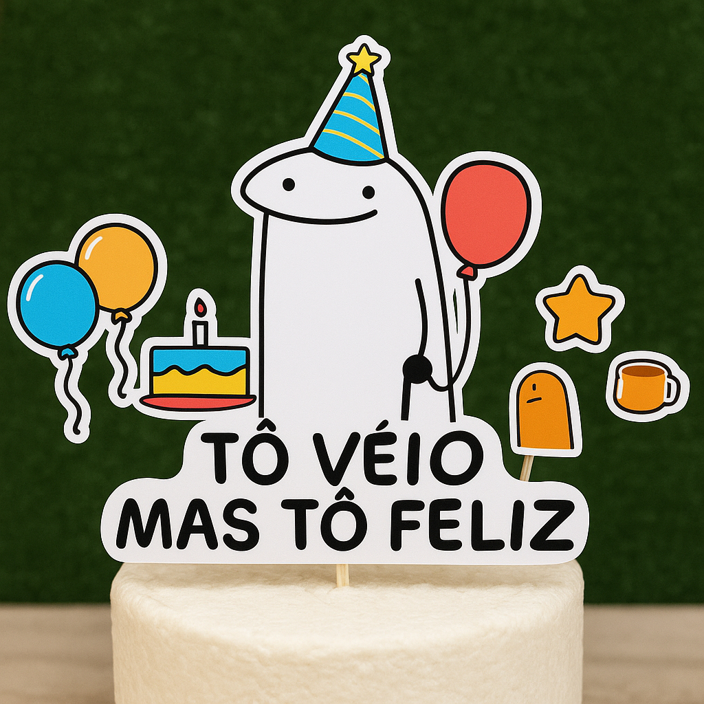 Topo de Bolo Bento Cake Flork Engraçado | Pronta Entrega e Vários Temas Divertidos