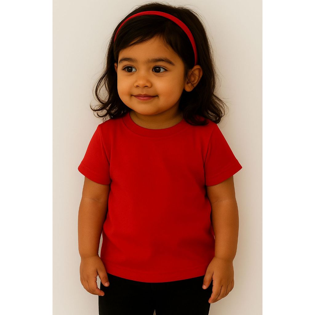 Camiseta de Algodão Vermelha Bebê Infantil Juvenil Unissex – Conforto e Qualidade