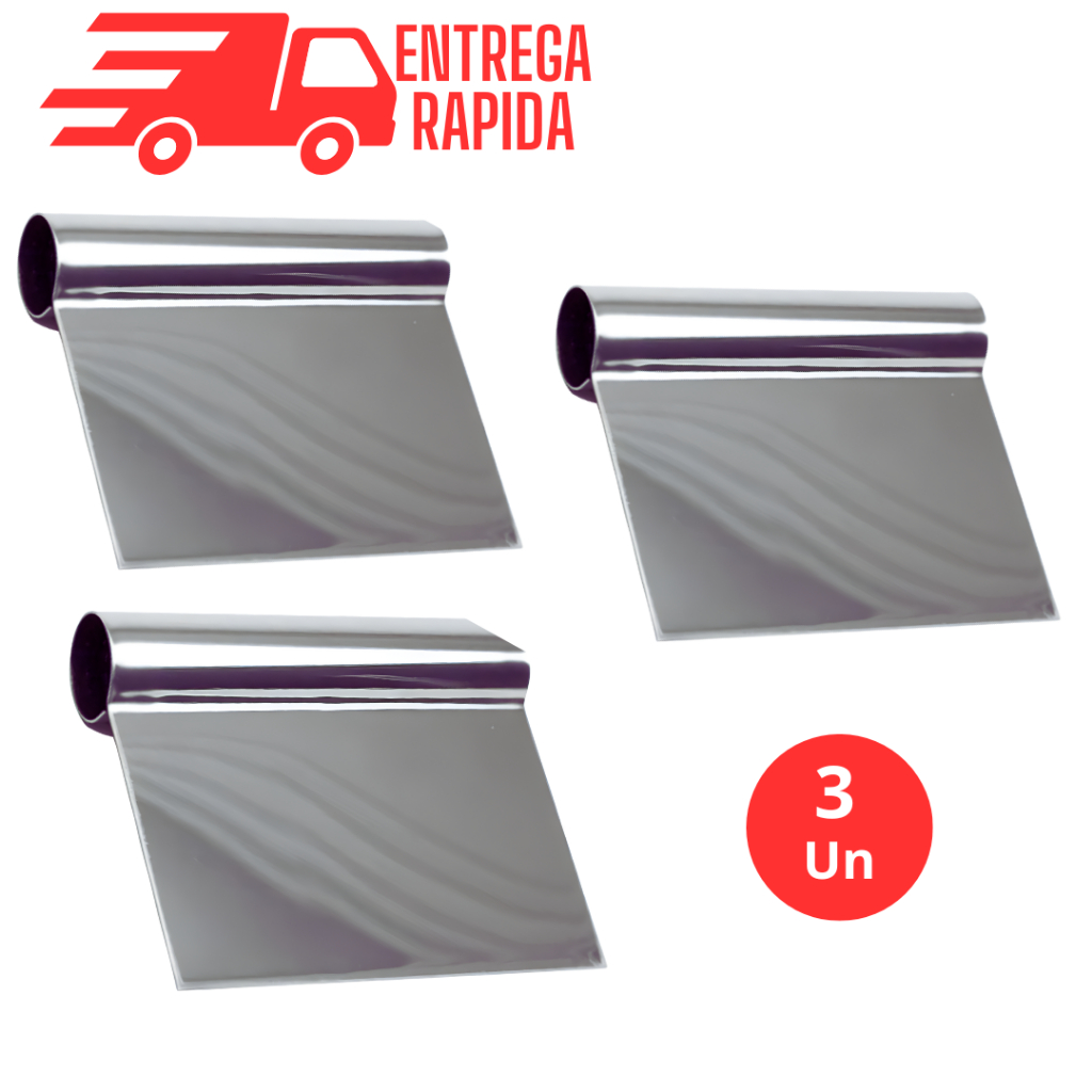 kit 3 Espátula Tubular Inox Raspadora e Cortador Para Massas, Bolo, Legumes e Cozinha Multiuso Utensilio de Cozinha