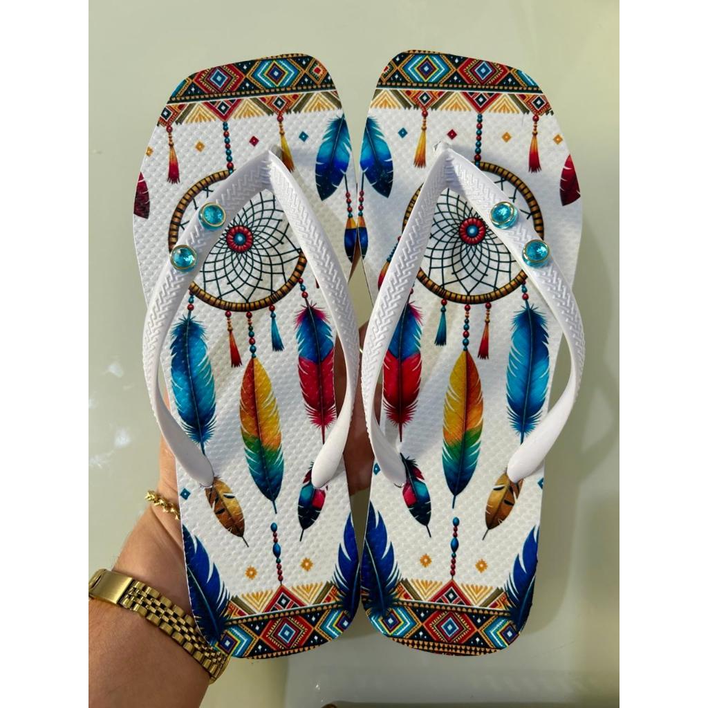 Chinelo Mulher  Estampados  Mãe Feminina Slim Variadas Lançamento Menina Promoção Macio em Oferta na Shopee